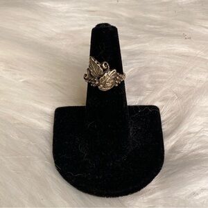 Signed Sterling Silver Leaf Grape Cluster Ring Size 6.25
